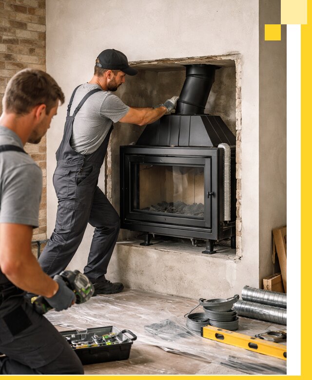Установка каминных топок в Мирном: монтаж, подключение