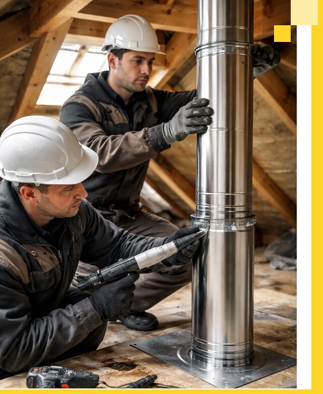 Монтаж дымоходов для каминов в Мирном с гарантией качества