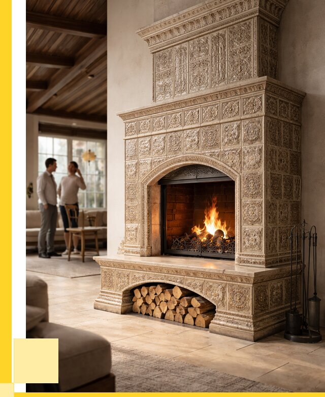 Купить изразцовый камин в Мирном от 252725 р. | ЭриданМир