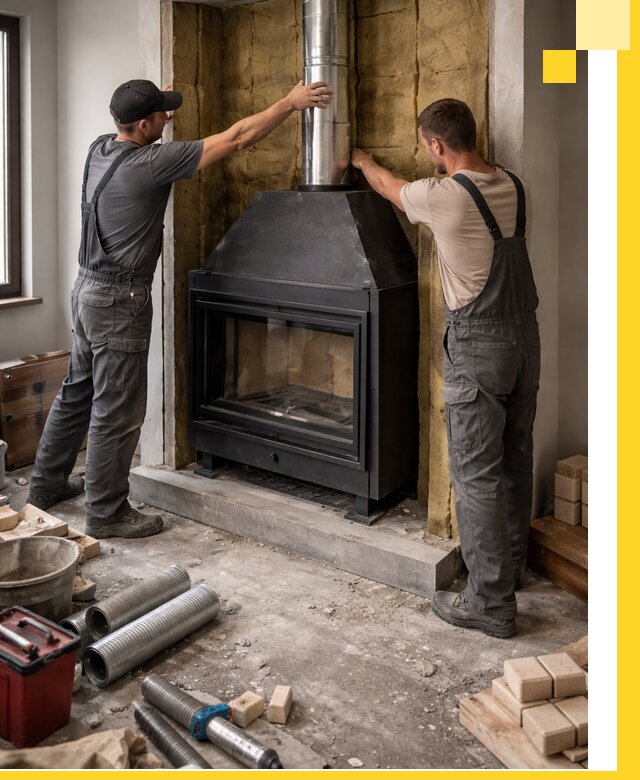 Изготовление и монтаж закрытых каминов в Мирном под ключ