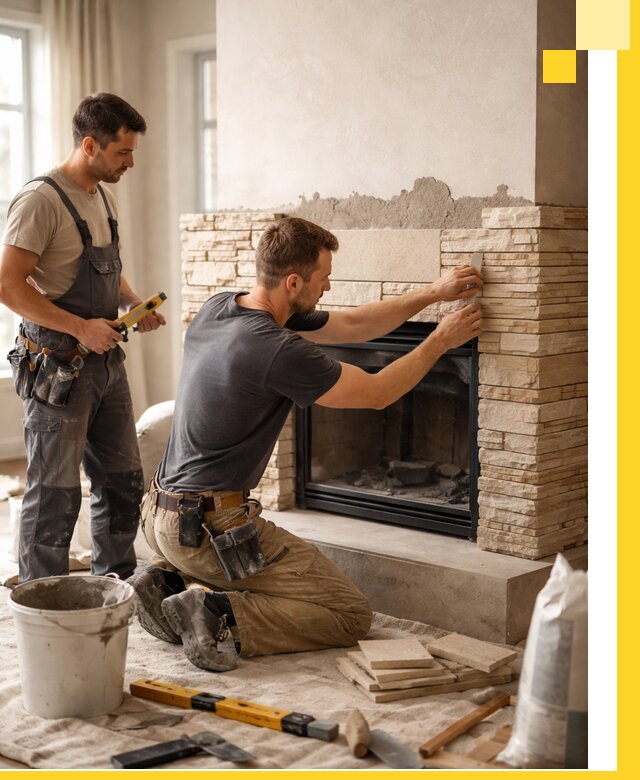 Установка и монтаж каминов для загородного дома в Мирном