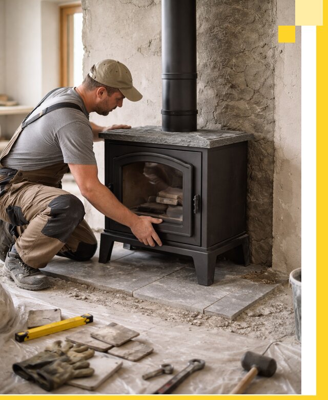 Профессиональный монтаж печей и каминов в Мирном под ключ