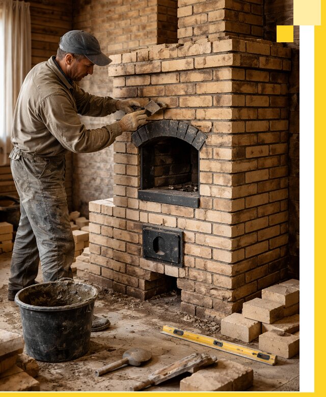 Кирпичные печи под ключ в Мирном: проектирование и кладка