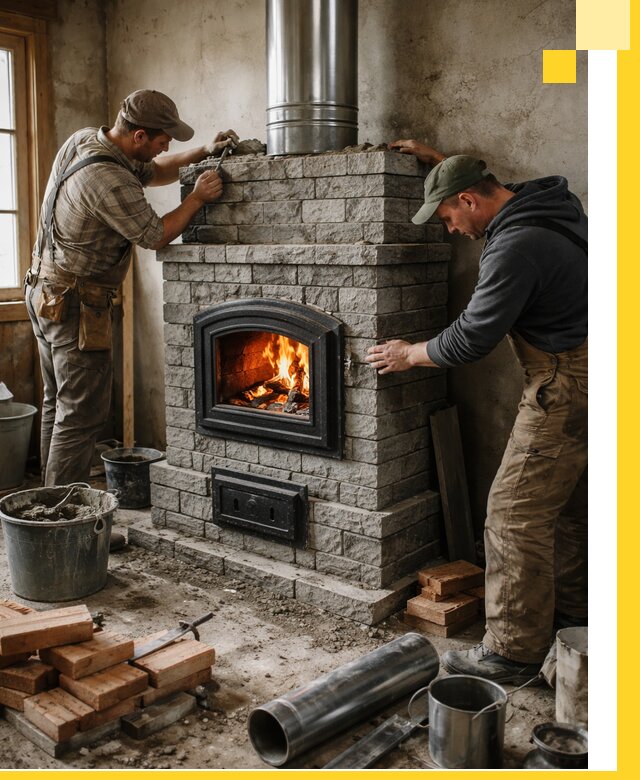 Производство, поставка и монтаж дровяных печей в Мирном