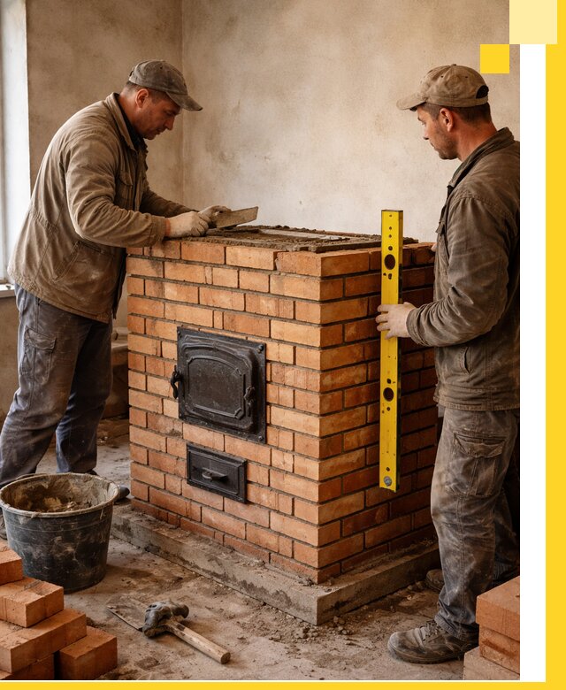 Отопительные печи под ключ в Мирном, установка и сборка