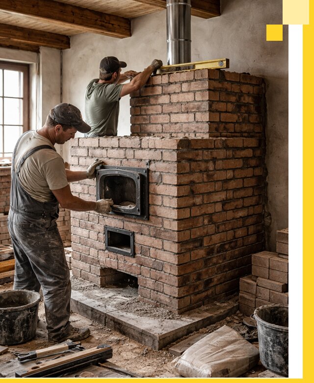 Печи для загородного дома под ключ в Мирном — монтаж и сервис