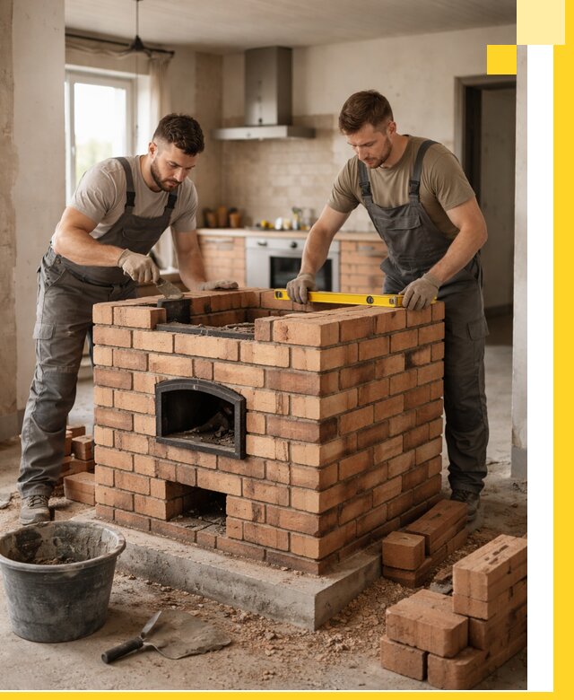 Установка и монтаж печей в частном доме в Мирном под ключ