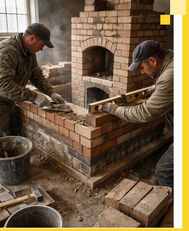 Изготовление и монтаж печей и каминов из кирпича в Мирном