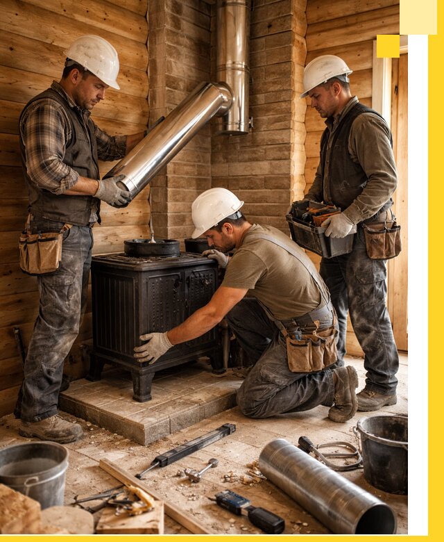 Профессиональный монтаж банных печей и дымоходов в Мирном