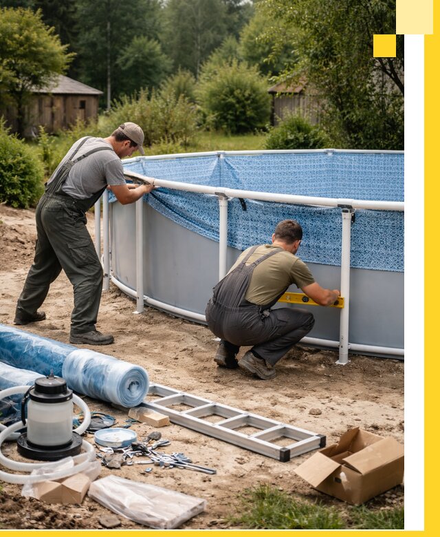 Установка и монтаж каркасных бассейнов в Мирном под ключ