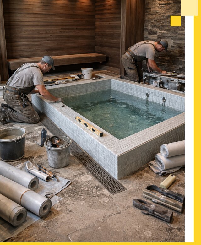 Установка и строительство бассейнов для сауны в Мирном