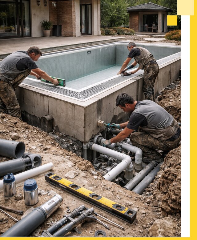 Строительство переливных бассейнов в Мирном под ключ