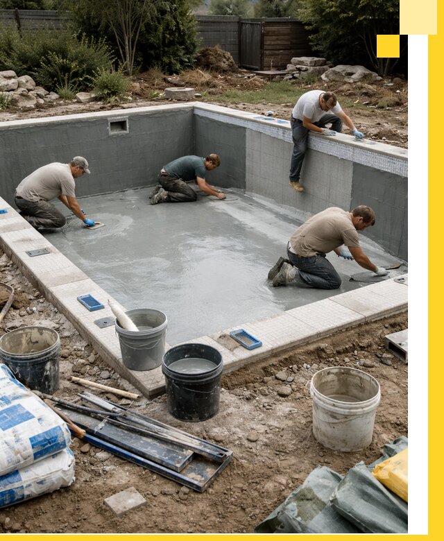 Изготовление и монтаж чаши бассейна под ключ в Мирном