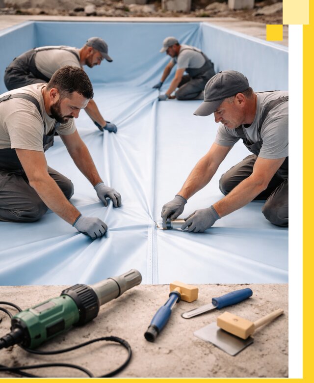 ПВХ пленка для бассейнов с монтажом и гарантией в Мирном