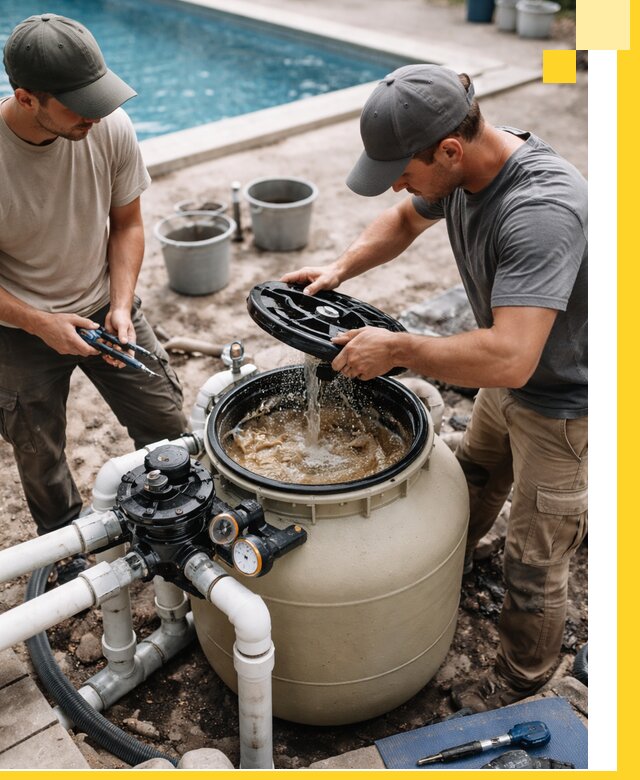 Установка и обслуживание песочных фильтров для бассейнов в Мирном