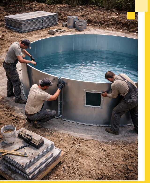 Круглые бассейны под ключ в Мирном проектирование и монтаж