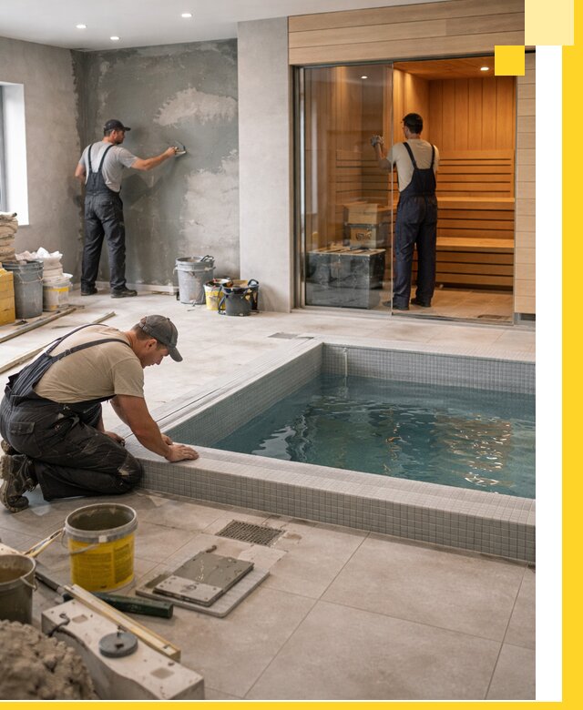 Проектирование и строительство сауны с бассейном в Мирном