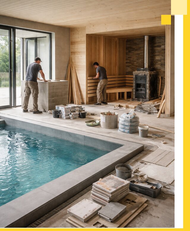 Проектирование и строительство бань с бассейном в Мирном