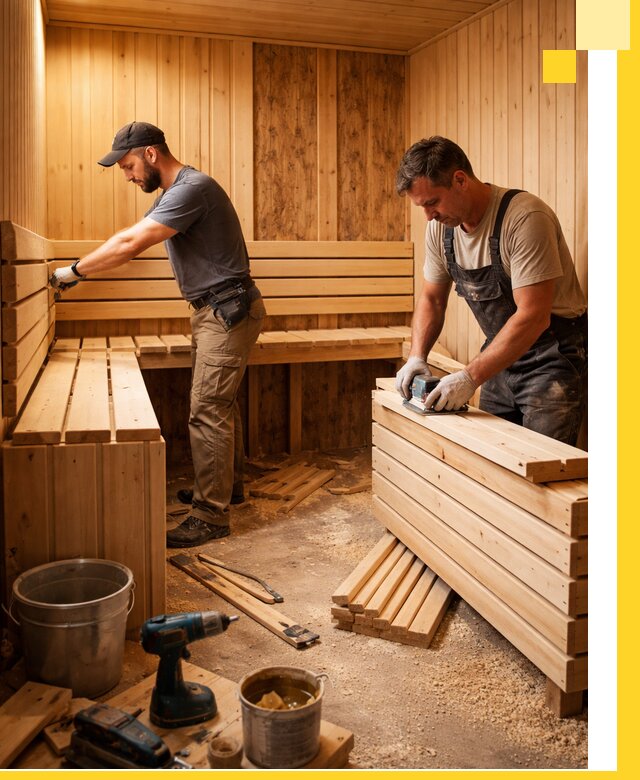 Профессиональный комплексный ремонт саун под ключ в Мирном