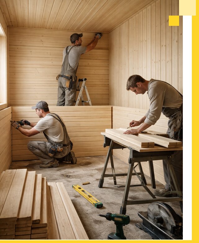 Обшивка саун в Мирном из натуральной древесины под ключ