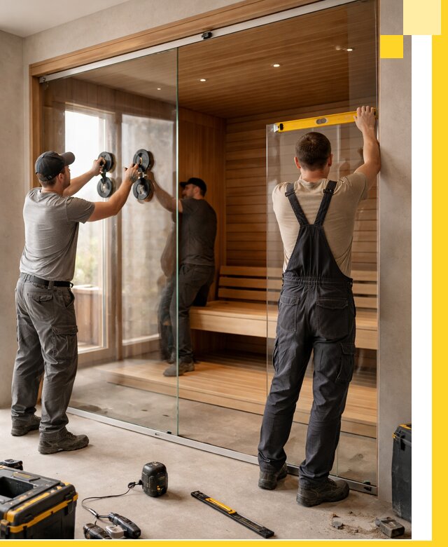 Производство и монтаж стеклянных саун под ключ в Мирном