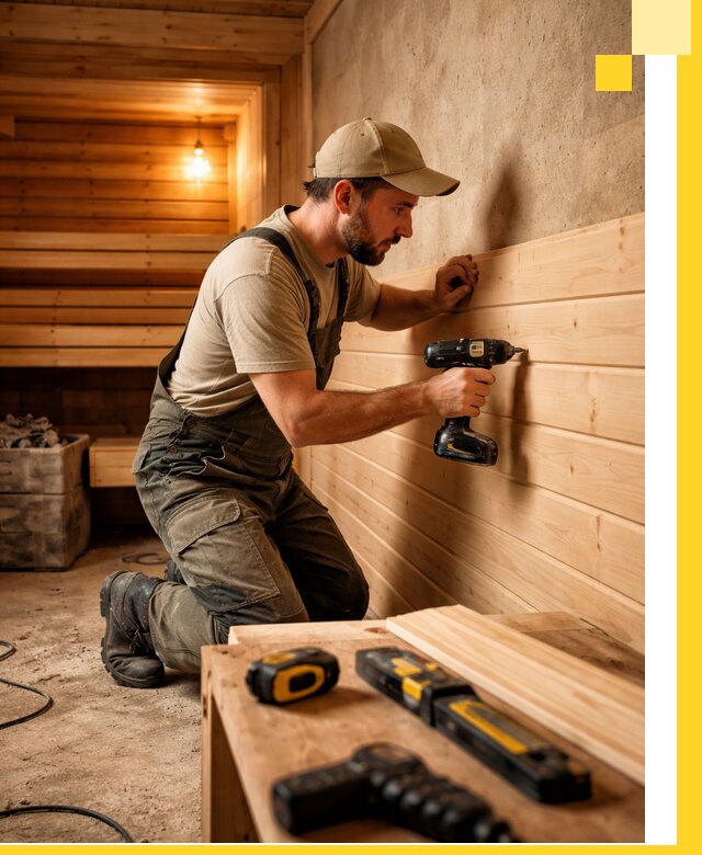 Профессиональная внутренняя отделка бани в Мирном под ключ