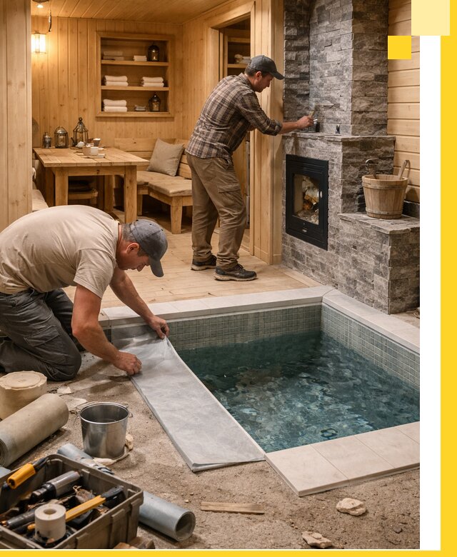 Строительство бань с комнатой отдыха под ключ в Мирном