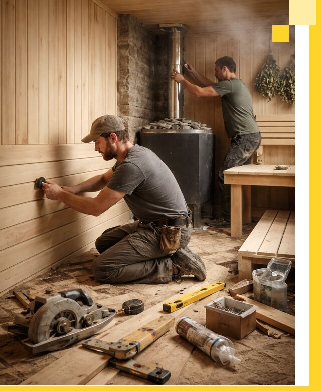 Полное строительство и оснащение парных под ключ в Мирном