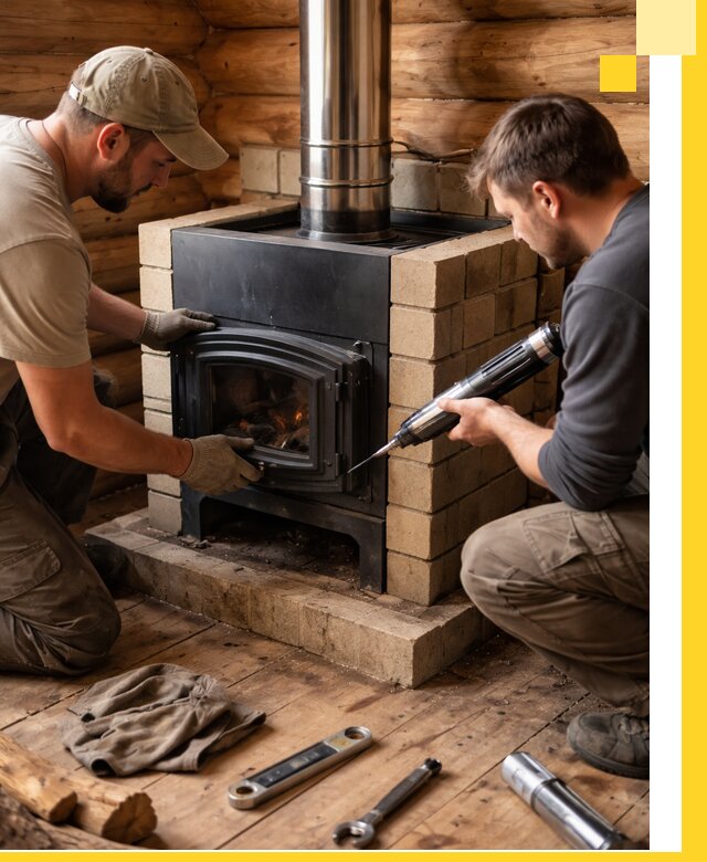 Монтаж и установка печи в бане под ключ с гарантией в Мирном