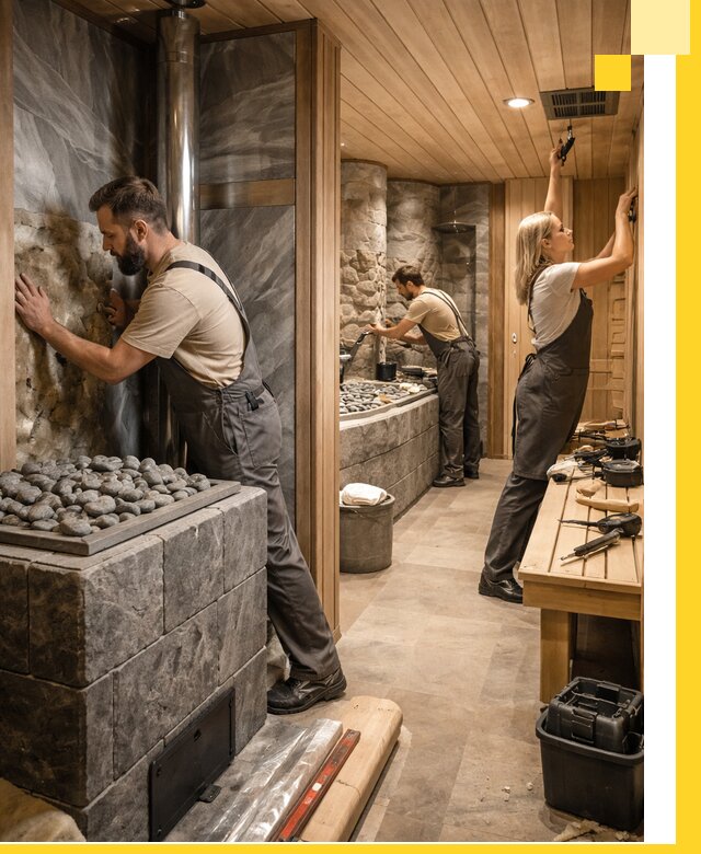 Строительство бань и SPA процедур в Мирном под ключ и отделкой