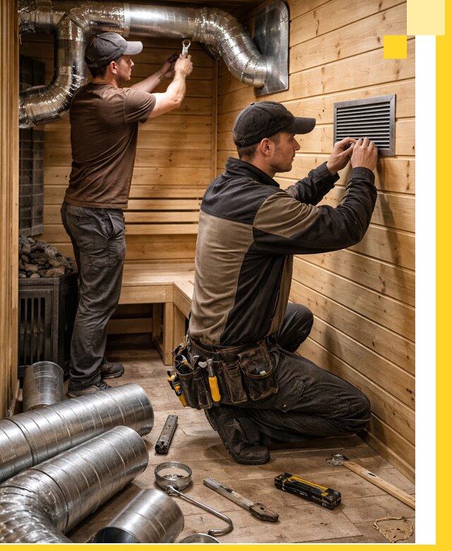 Проектирование и монтаж вентиляции бани в Мирном под ключ