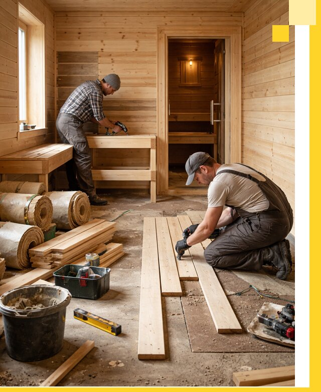 Индивидуальный проект бани с комнатой отдыха под ключ в Мирном