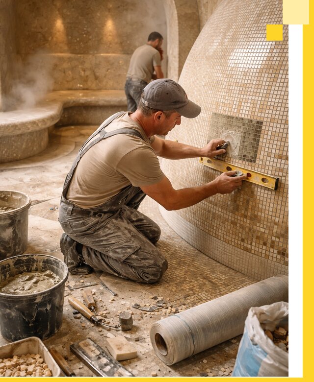 Хамам под ключ в Мирном: проектирование, строительство, отделка