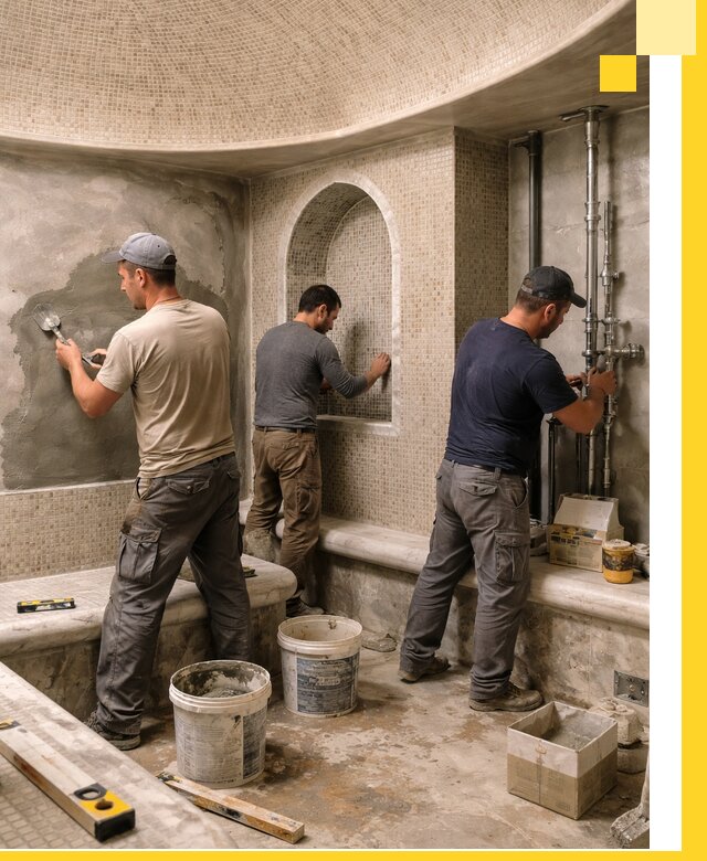 Профессиональный монтаж хамамов под ключ в Мирном с гарантией