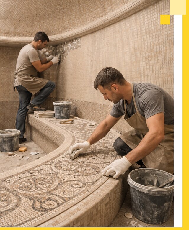 Плитка для хамама в Мирном, укладка, подбор и поставка